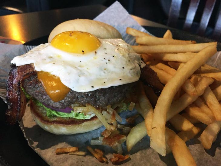 brunch burger with egg on top